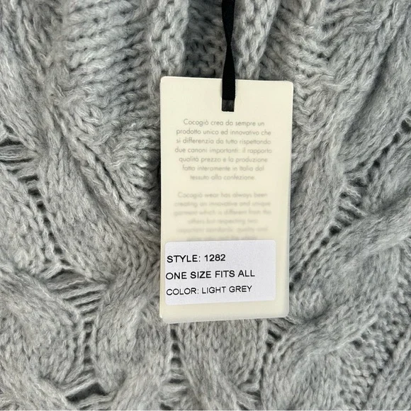 Cocogio ~new~Chunky Lightweight Cable Knit Hoodie Poncho - Picture 3 of 12